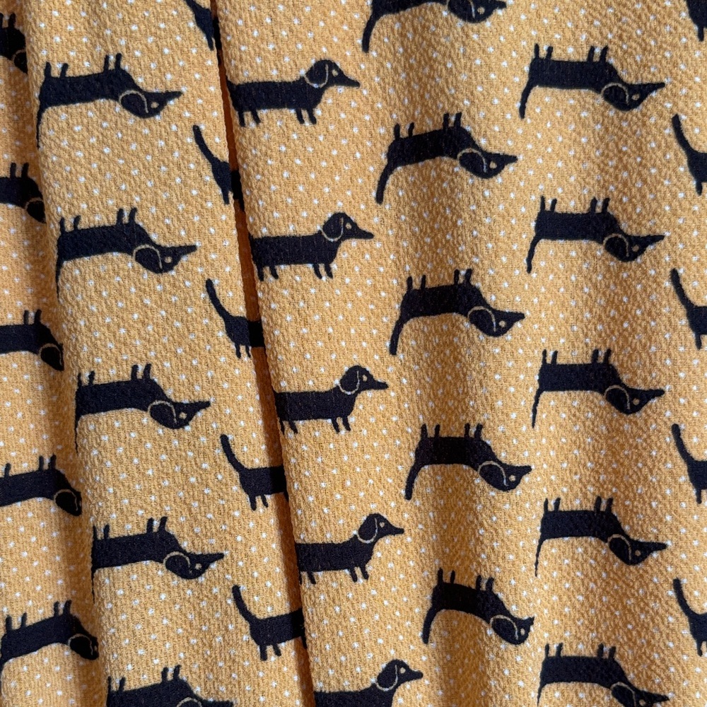Monteau Mustard Dog Print Midi Dress - Picture 4 of 4